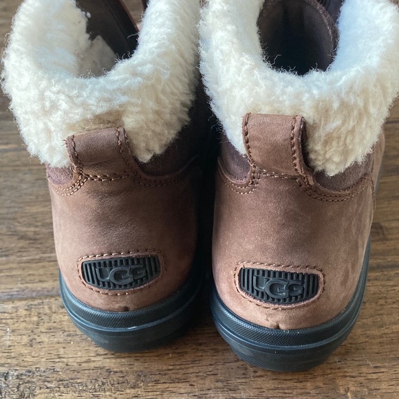 UGG Hapsburg Zip Boots Shoes Womens 9 Brown Leather Suede Shearling - Picture 4 of 11